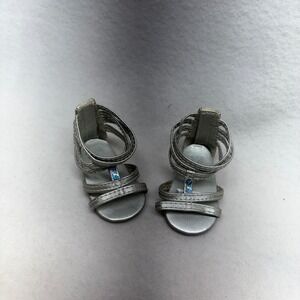Kanani Party Sparkle Strands Silver Doll Sandals for American Girl Doll Shoes